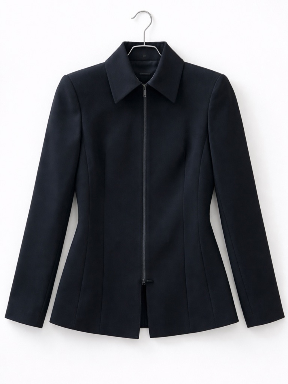 Lafayette 148 New York Black Zip Front Blazer Jacket Career Office Size 4